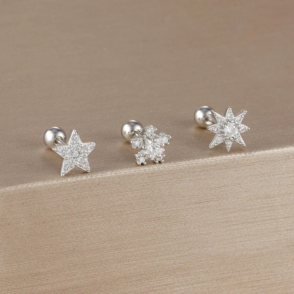 3PCS Crown Stud Earring Set for Women