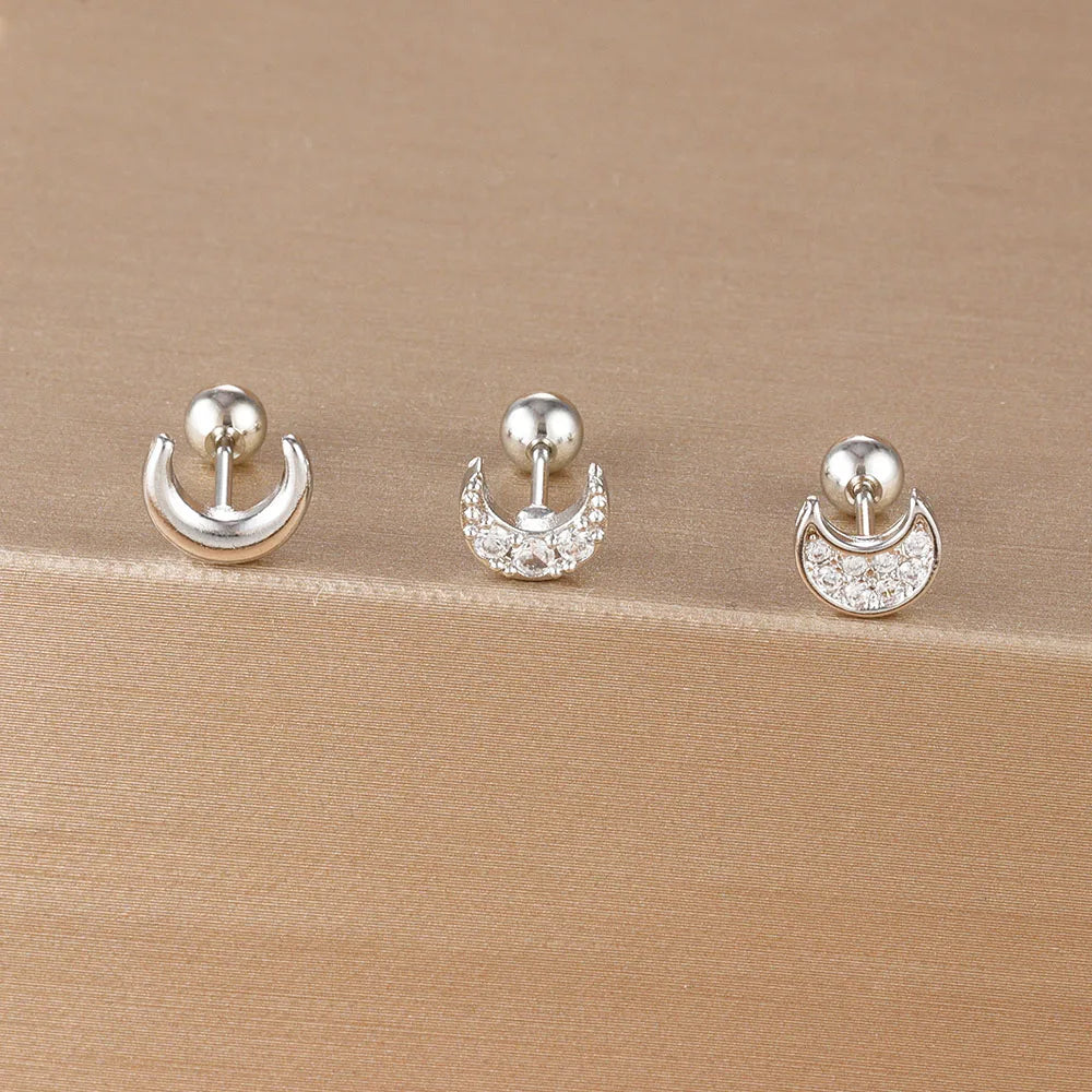 3PCS Crown Stud Earring Set for Women